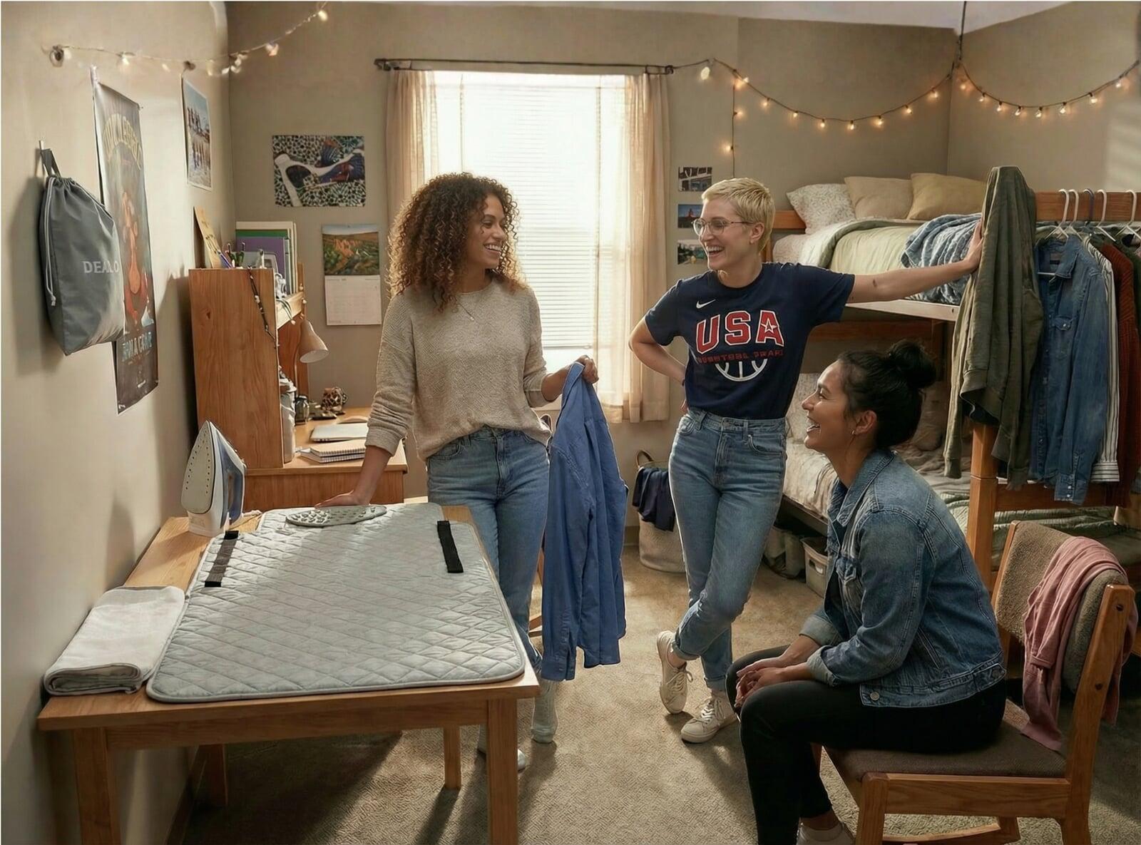 Portable heat-resistant ironing mat for countertop and travel use